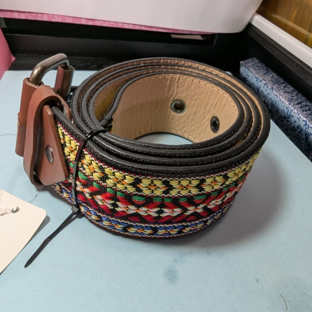 Unisex Belt S 36 inches Long Colorful Tapestry Tribal In Multi Colors
